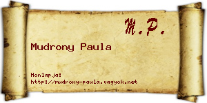 Mudrony Paula névjegykártya